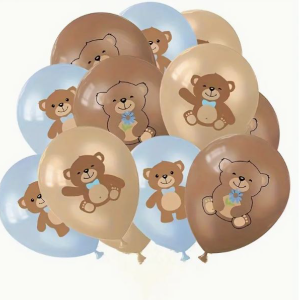 3 pcs baby boy balloons printed teddy bear