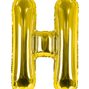 H letter foil gold with helium
