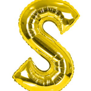 S letter foil gold balloon with helium