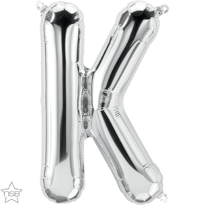 Letter k silver foil balloon helium filled