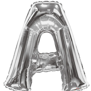 Letter A silver foil balloon