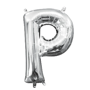 Letter P silver foil helium filled