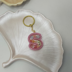 S resin letter key chain hand bag
