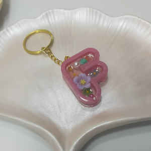 F letter resin key chain / hand bag