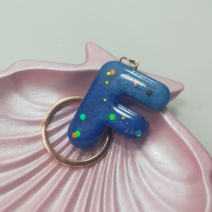 F resin letter key chain