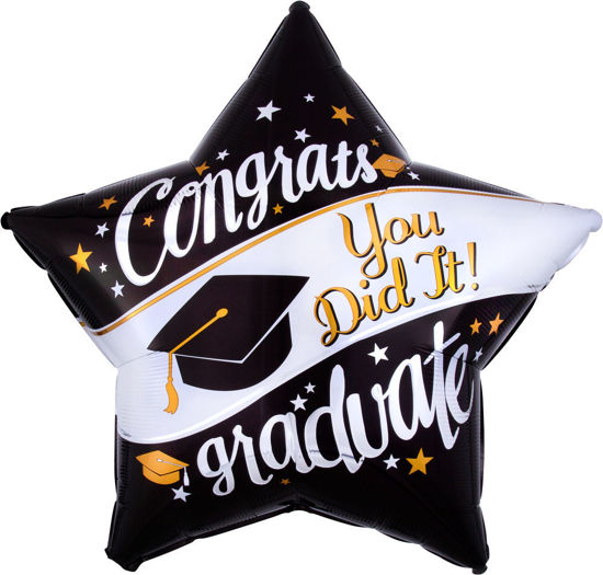 1 pc star graduation foil balloon with helium