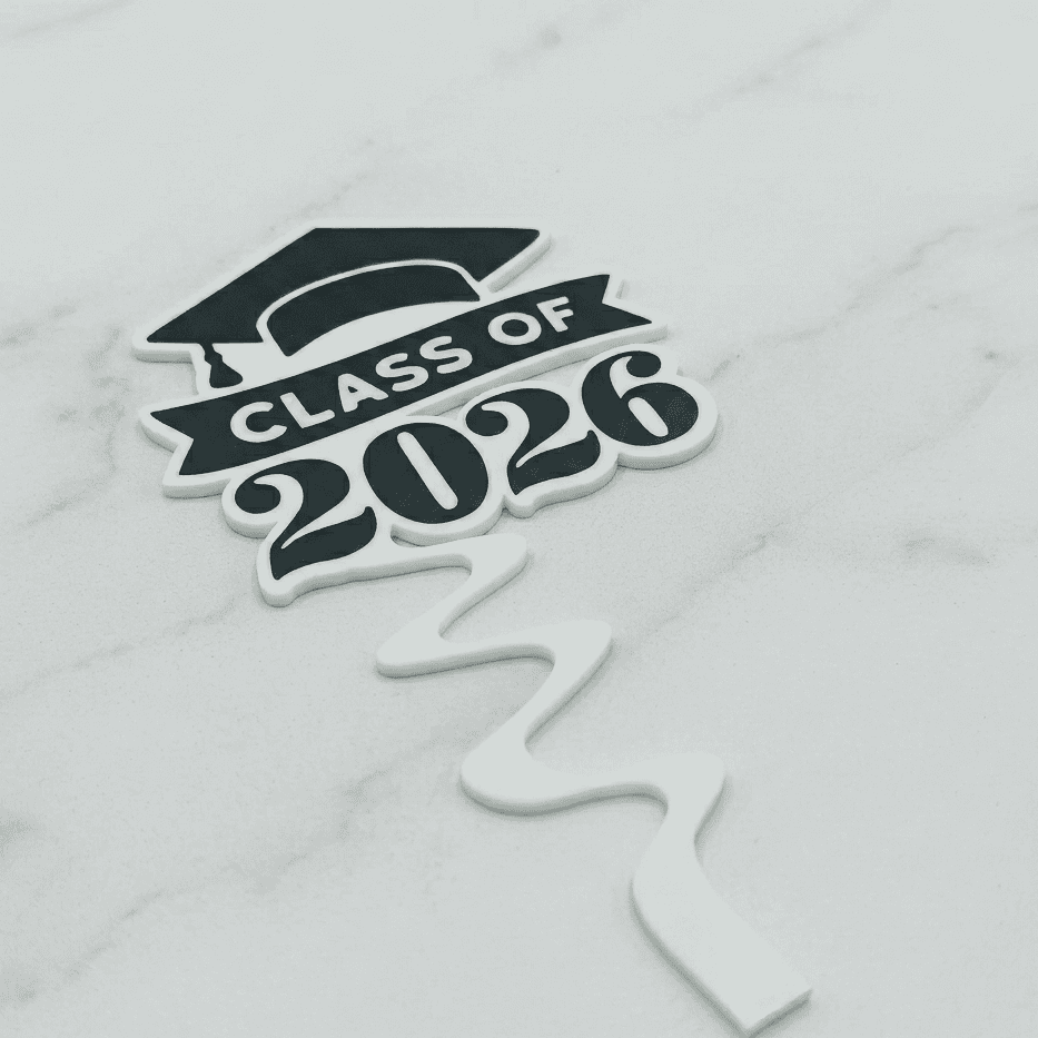 Cake and flowers bouquet topper graduation