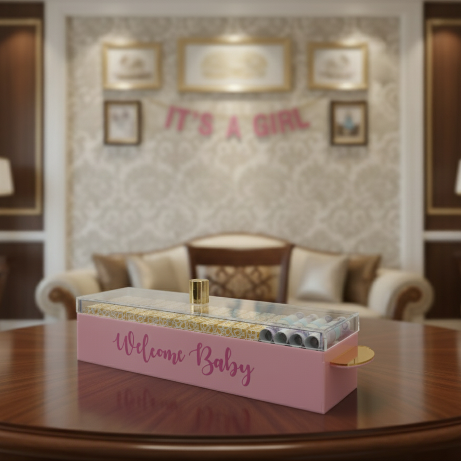 Pink Baby Girl chocolate tray