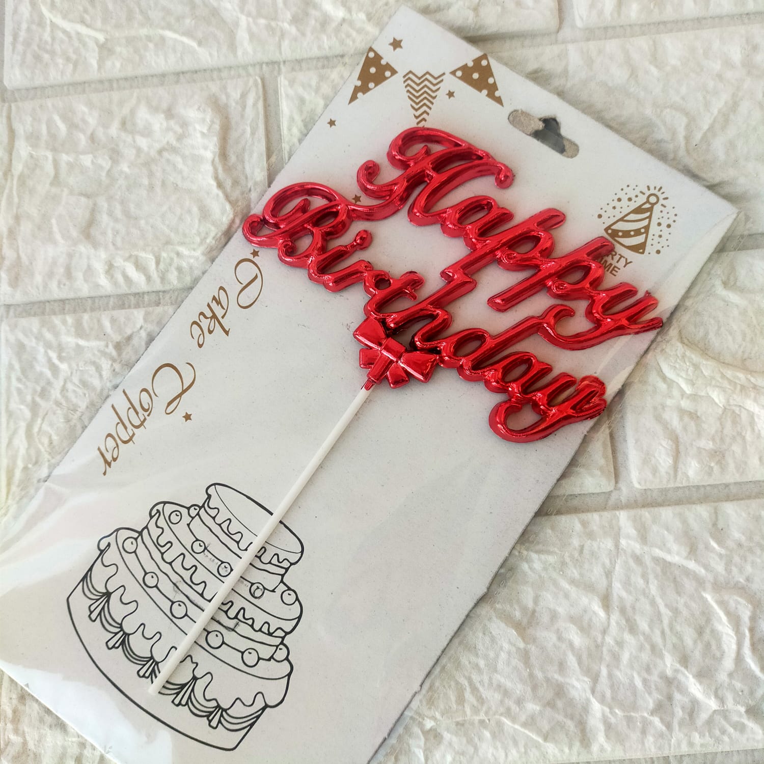 Elegant cake or flowers topper Red