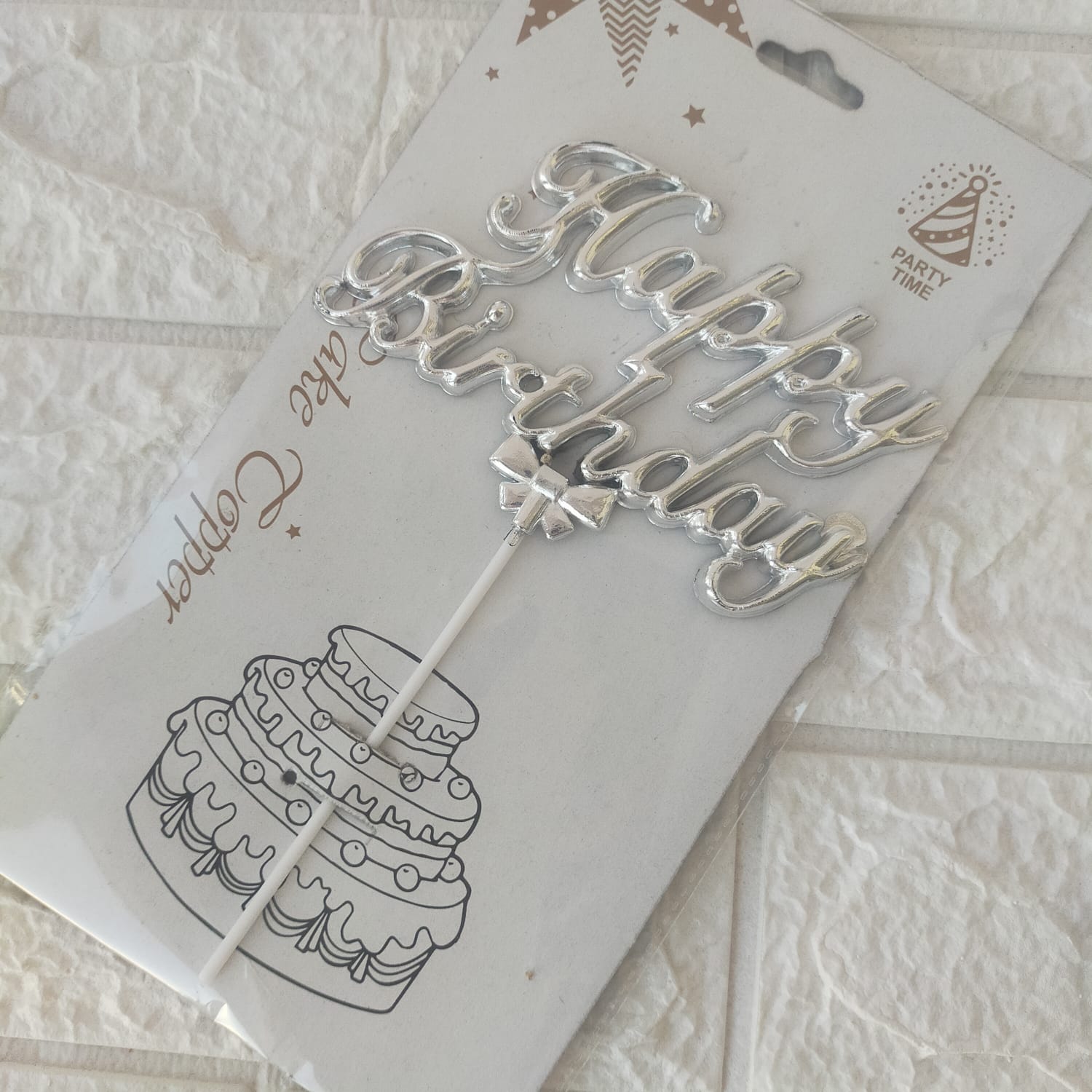 Elegant cake or flowers topper Siver