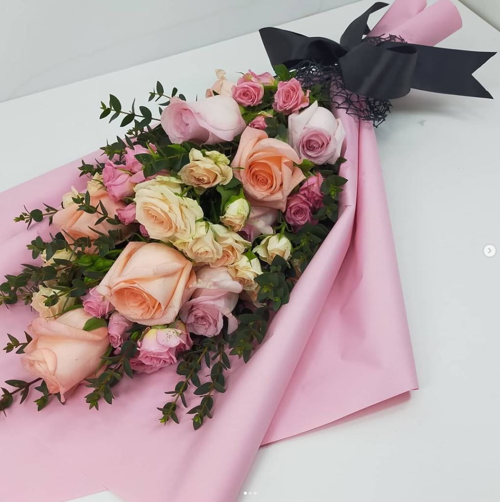 Flowers bouquet pinks collection long stems