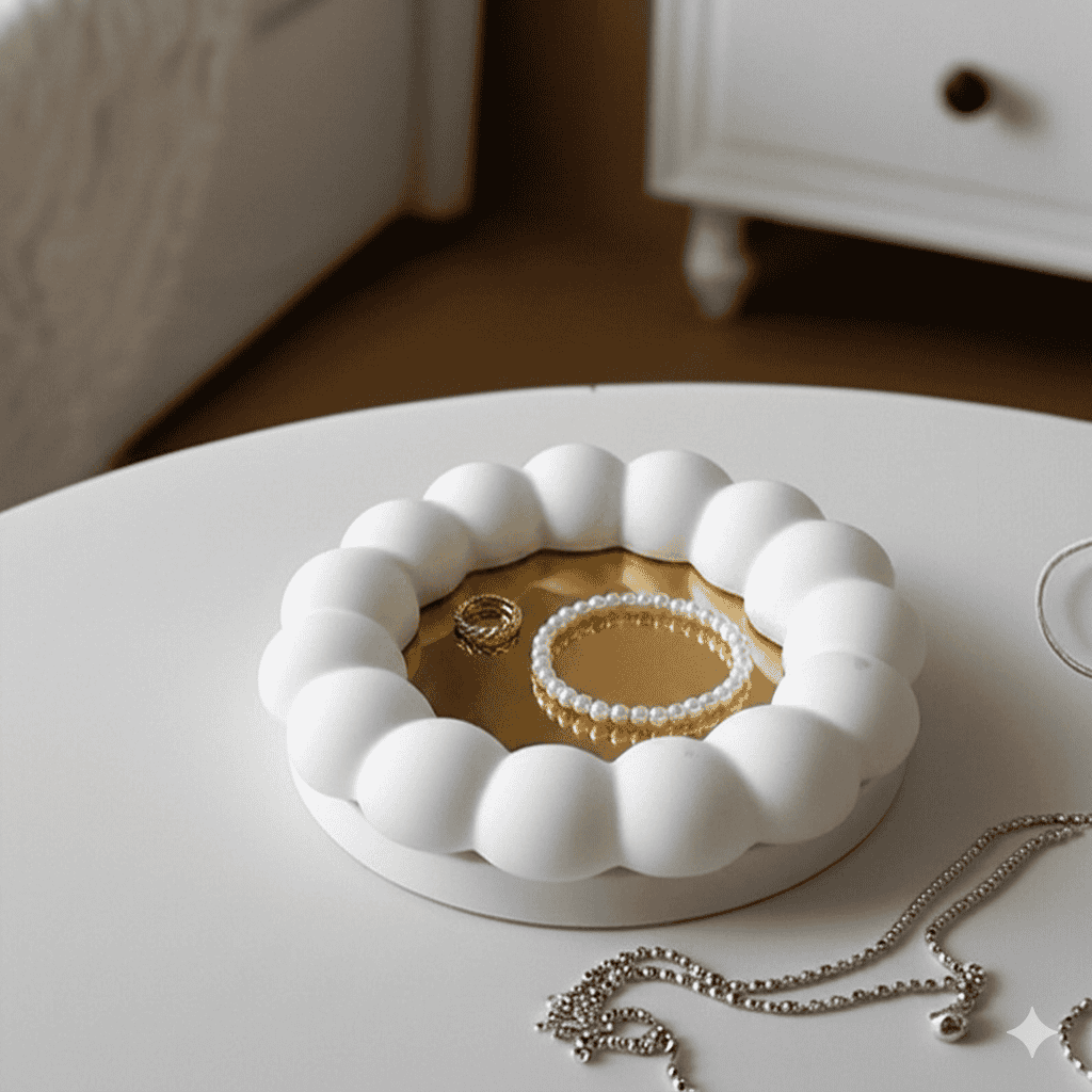 Golden gypsum mirror