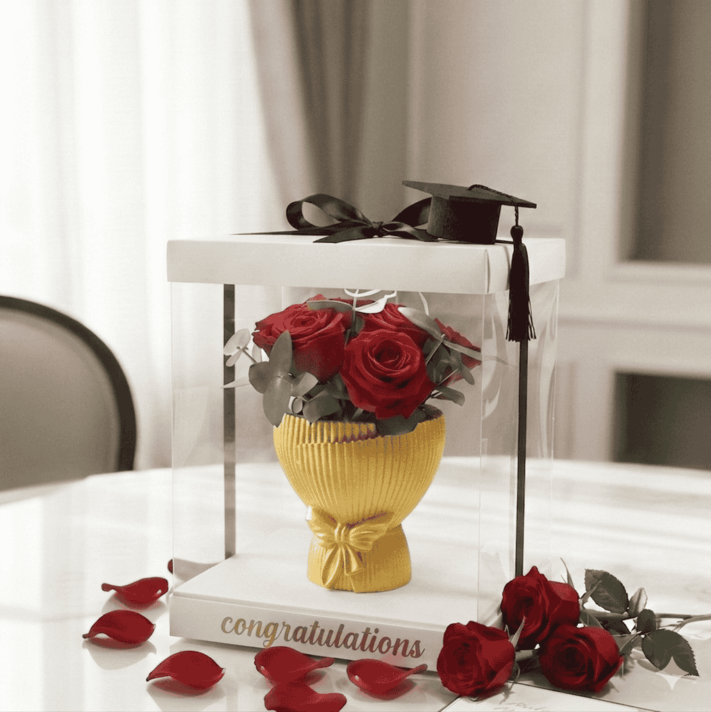 Graduation vase flowers box