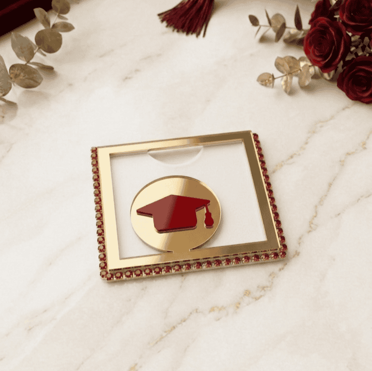 Acrylic money card Graduation red theme