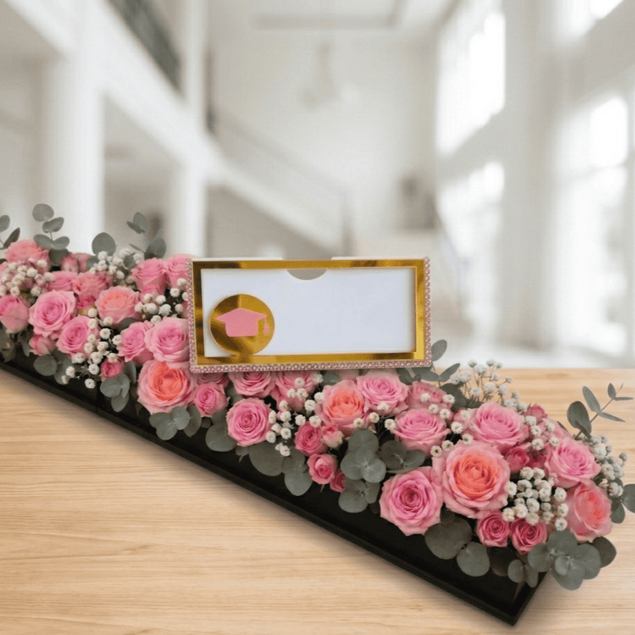 Graduation flowers table bar