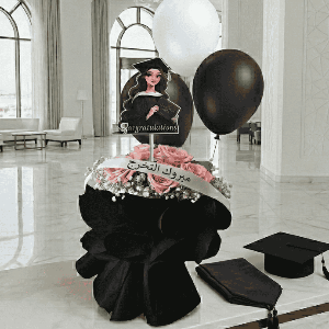 Flowers bouquet with balloons