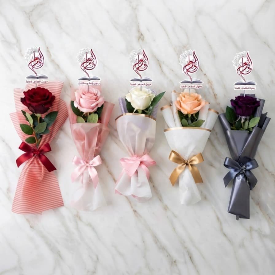 set 5 pcs single rose bouquet teachers day